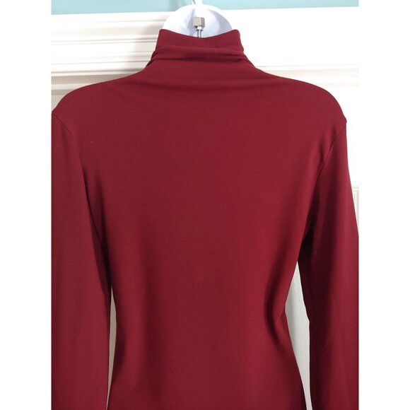 Commense 2 in 1 Mock Neck Jersey Top Monochrome Burgundy L Modest - Picture 9 of 13